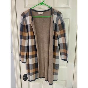 LOFT Plaid Open Coatigan